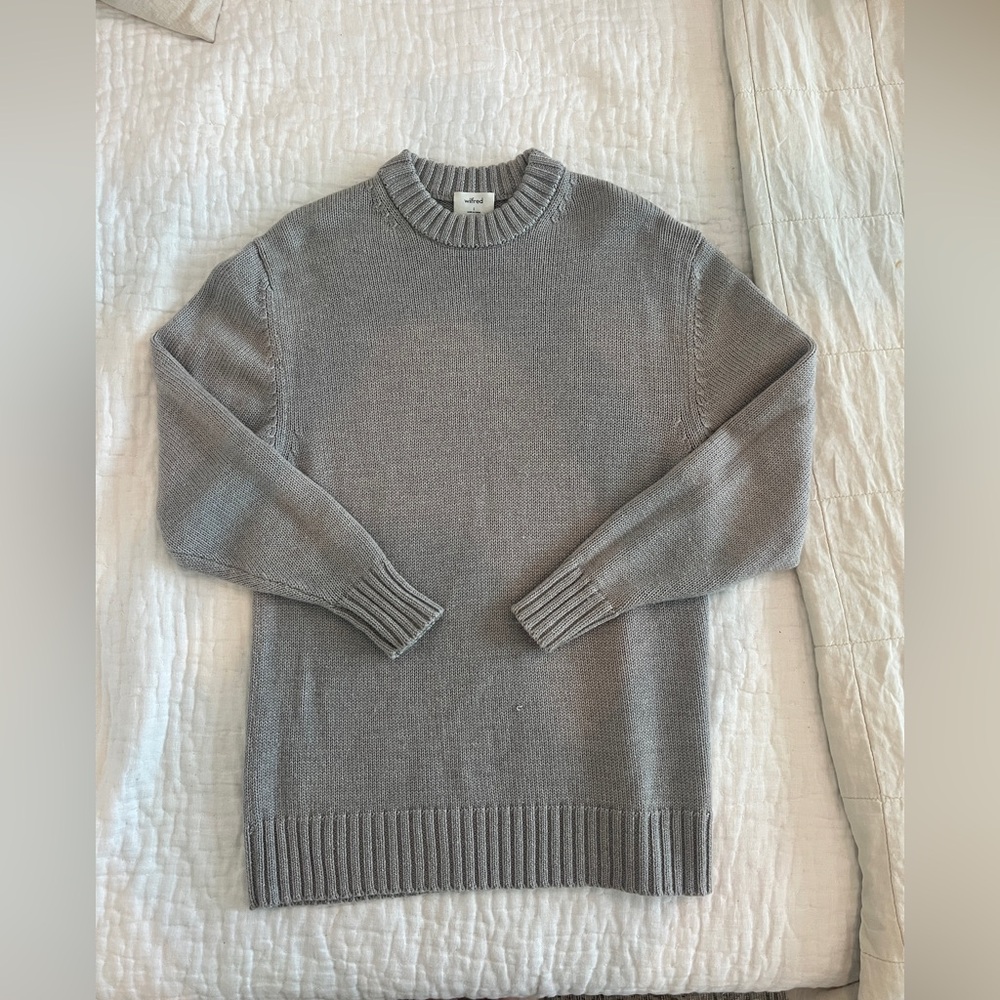 Aritzia / Wilfred Oversized Gray Crew Neck Sweater. Size 1 (XS/S)